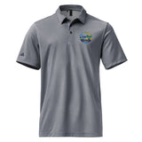 Adidas space-dyed polo with custom company logo print Collegiate Navy Melange