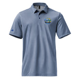 Adidas space-dyed polo with custom company logo print Collegiate Royal Melange