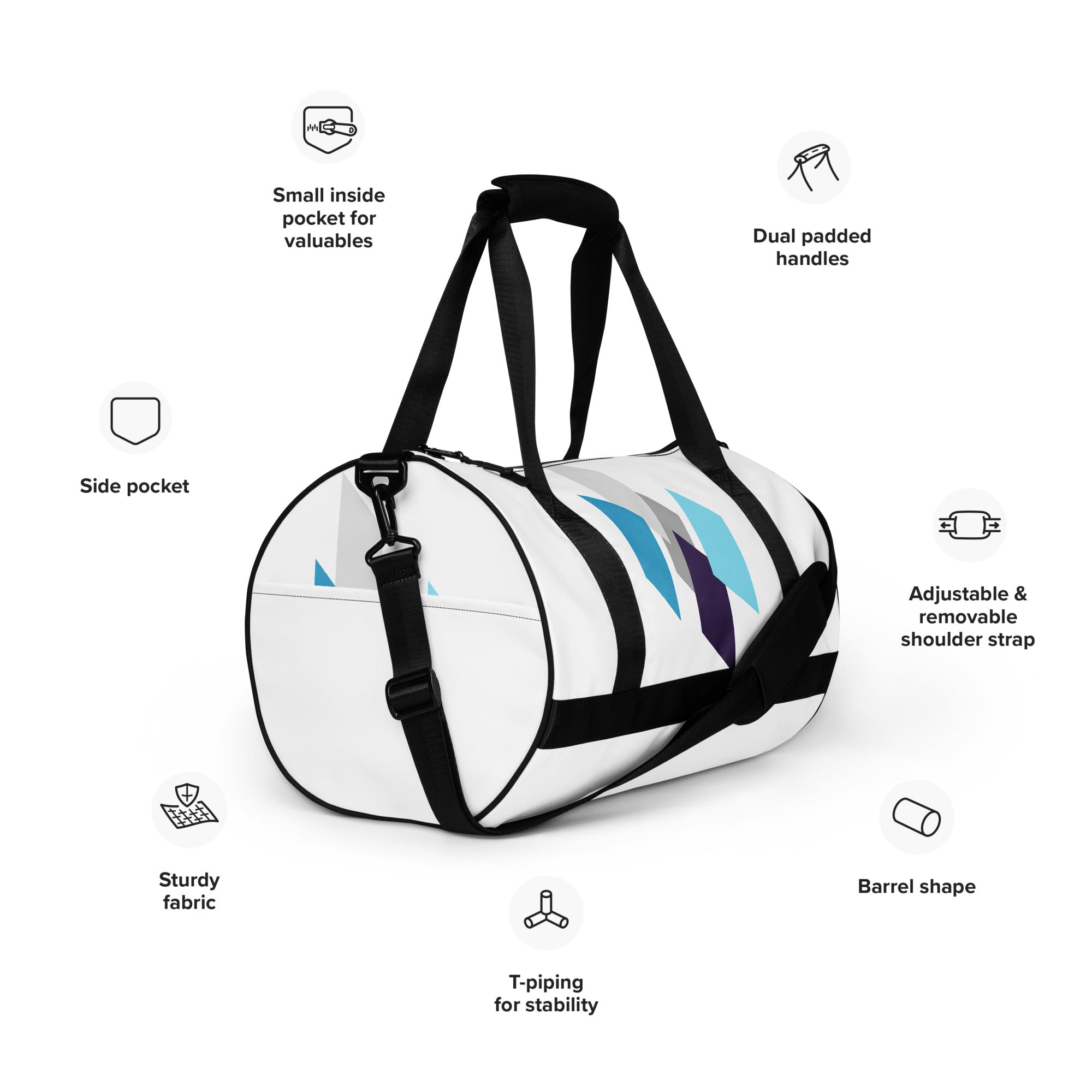 All-over print gym duffel bag