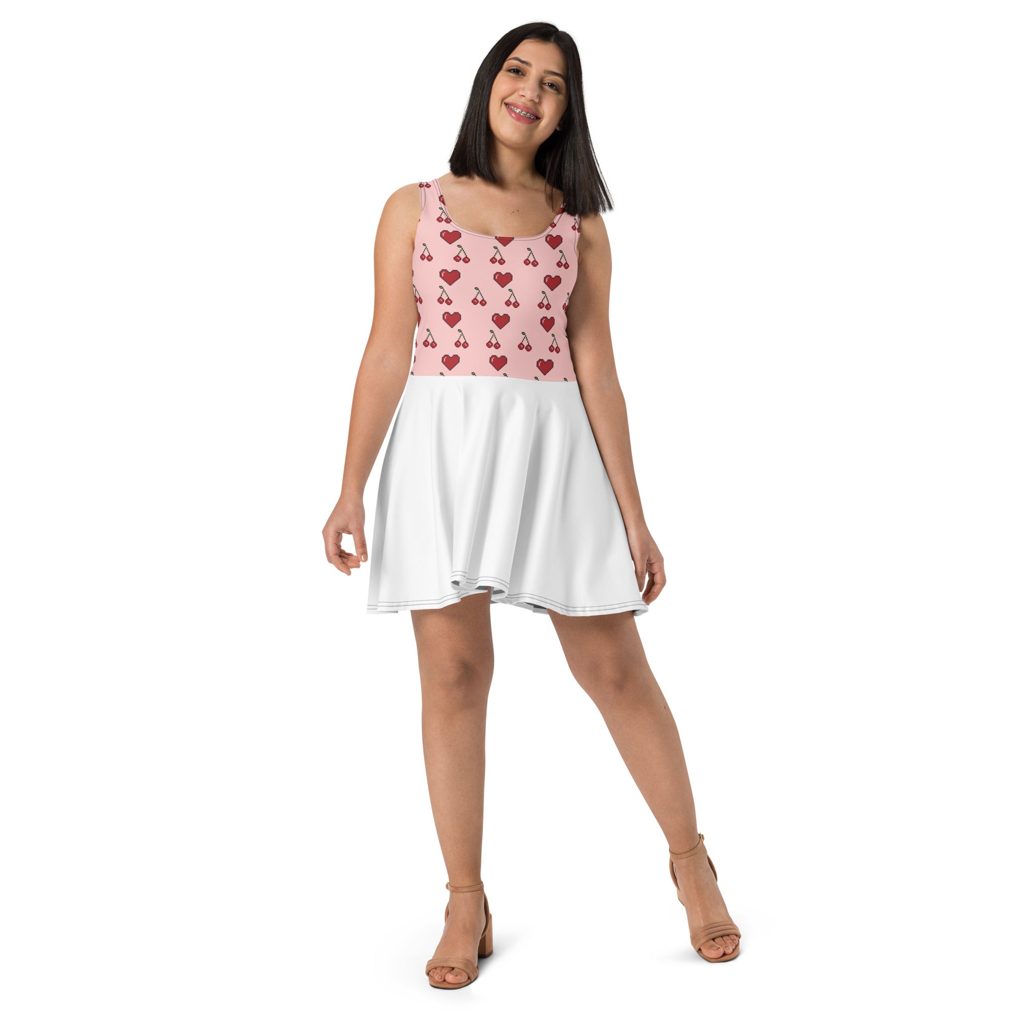 Eco-Chic Sleeveless Skater Dress - Vibrant Elegance Multicolor