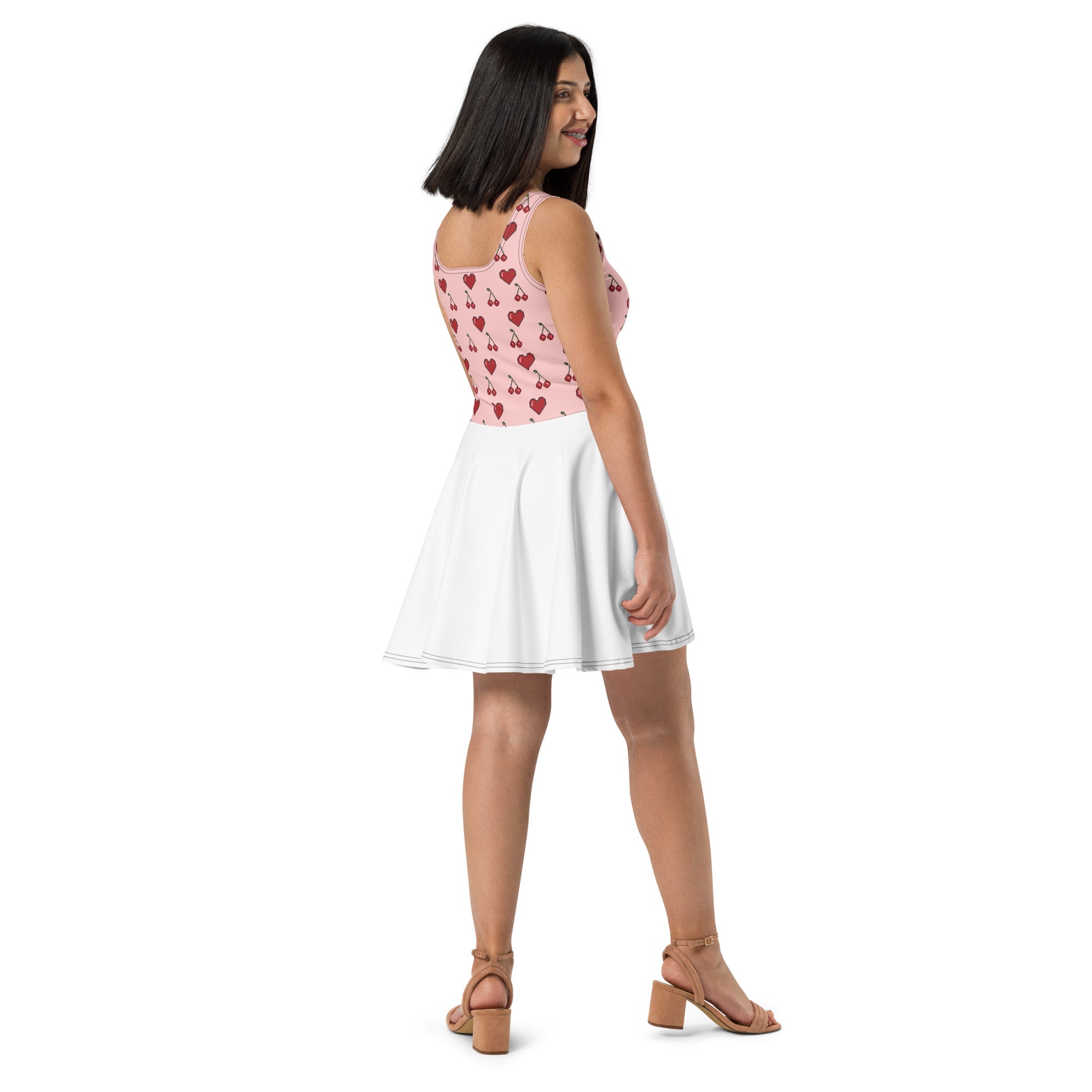 Eco-Chic Sleeveless Skater Dress - Vibrant Elegance