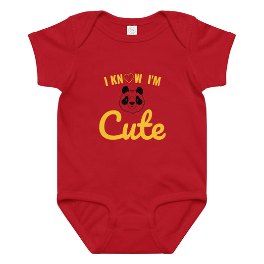 Baby jersey bodysuit Red