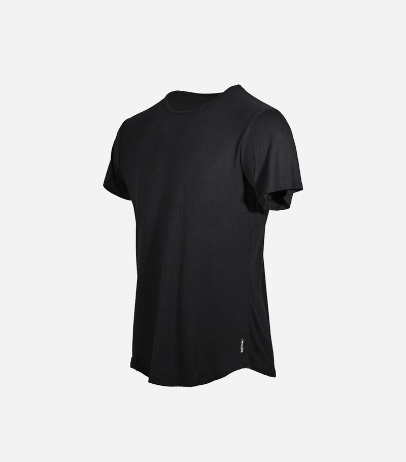 Bamboo Swift Curve-Hem Tee - Black Black