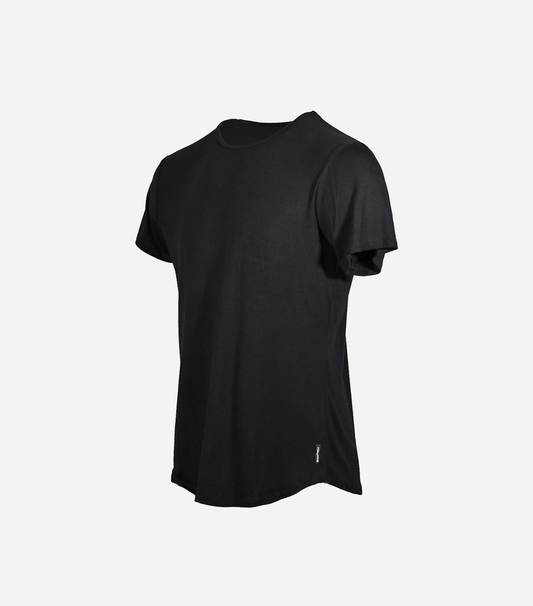 Bamboo Swift Curve-Hem Tee - Black Black