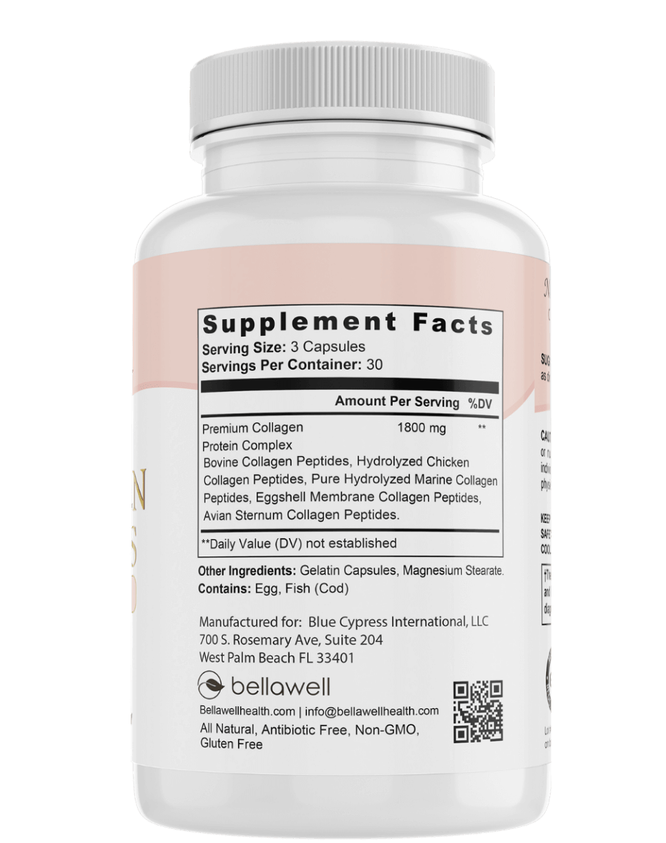 Collagen Peptides Types I, II, III, V, X by Bellawell