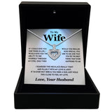 TRYNDI™ To My Wife Floating Heart Necklace With Authentic Swarovski Crystals