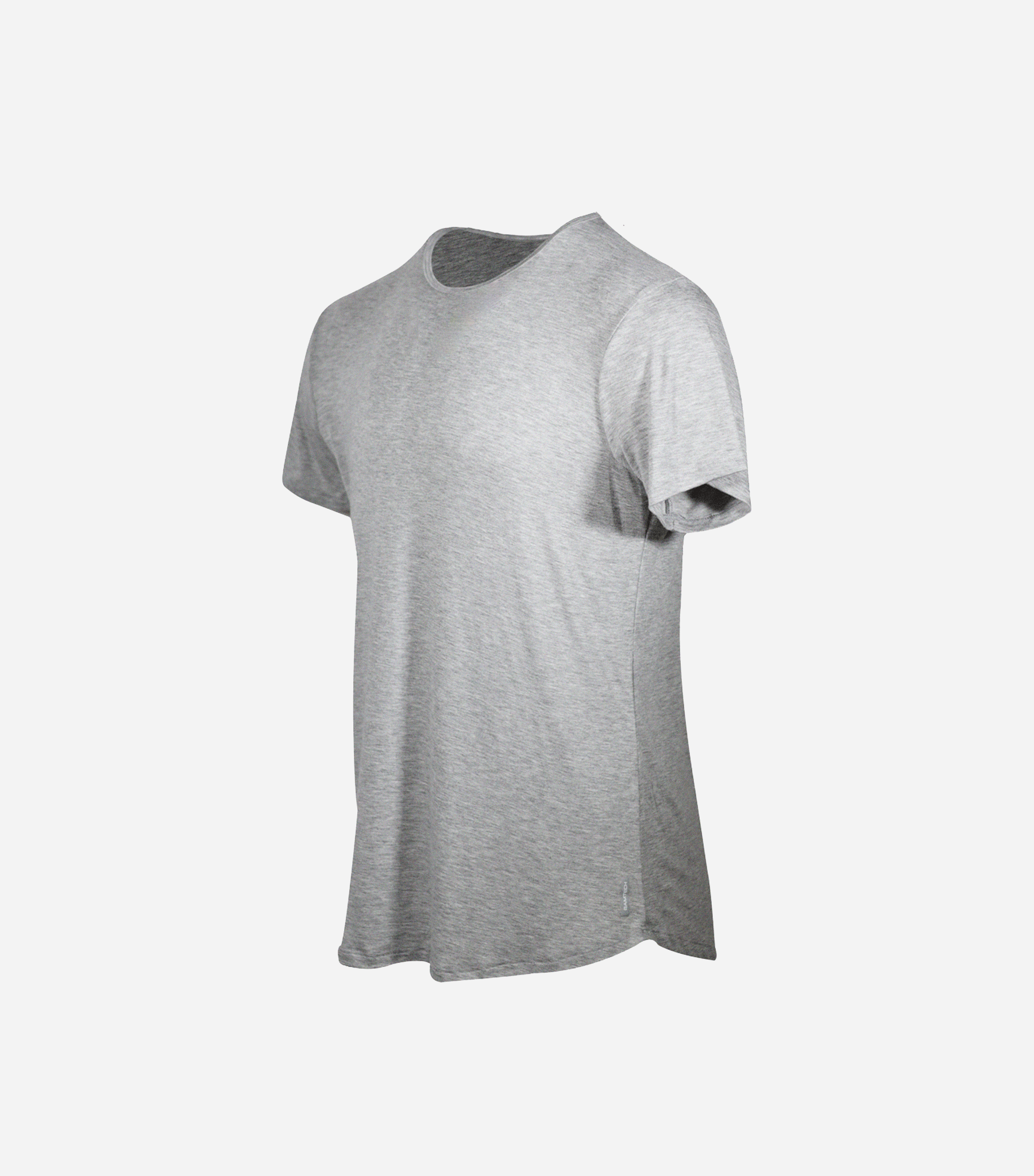 Bamboo Swift Curve-Hem Tee - Black Heather Grey
