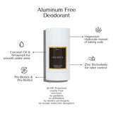 Aluminum Free Deodorant by Les Deux with features highlighted on a white background