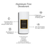 Aluminum Free Deodorant by Les Deux with features highlighted on a white background