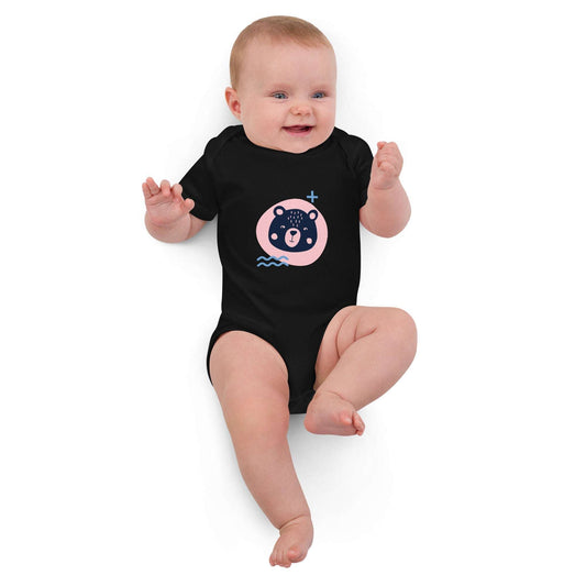 Organic cotton baby bodysuit Black