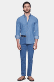 Versatile Light Blue Denim Dress Shirt