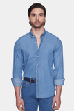 Versatile Light Blue Denim Dress Shirt