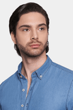 Versatile Light Blue Denim Dress Shirt