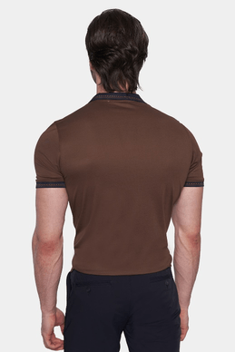 The Mercerized Cotton Open Polo (Chocolate)