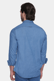Versatile Light Blue Denim Dress Shirt