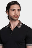 The Mercerized Cotton Polo (Black & Brown Accent)