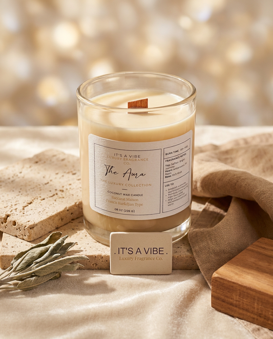 El Aura (Tipo Baccarat Maison Francis Kurkdjian) - Vela de vidrio de 8 oz