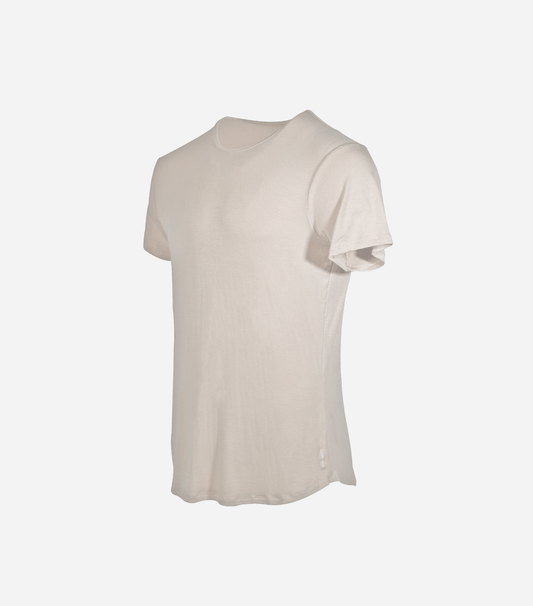 Bamboo Swift Curve-Hem T-Shirt - Sandstone Sandstone