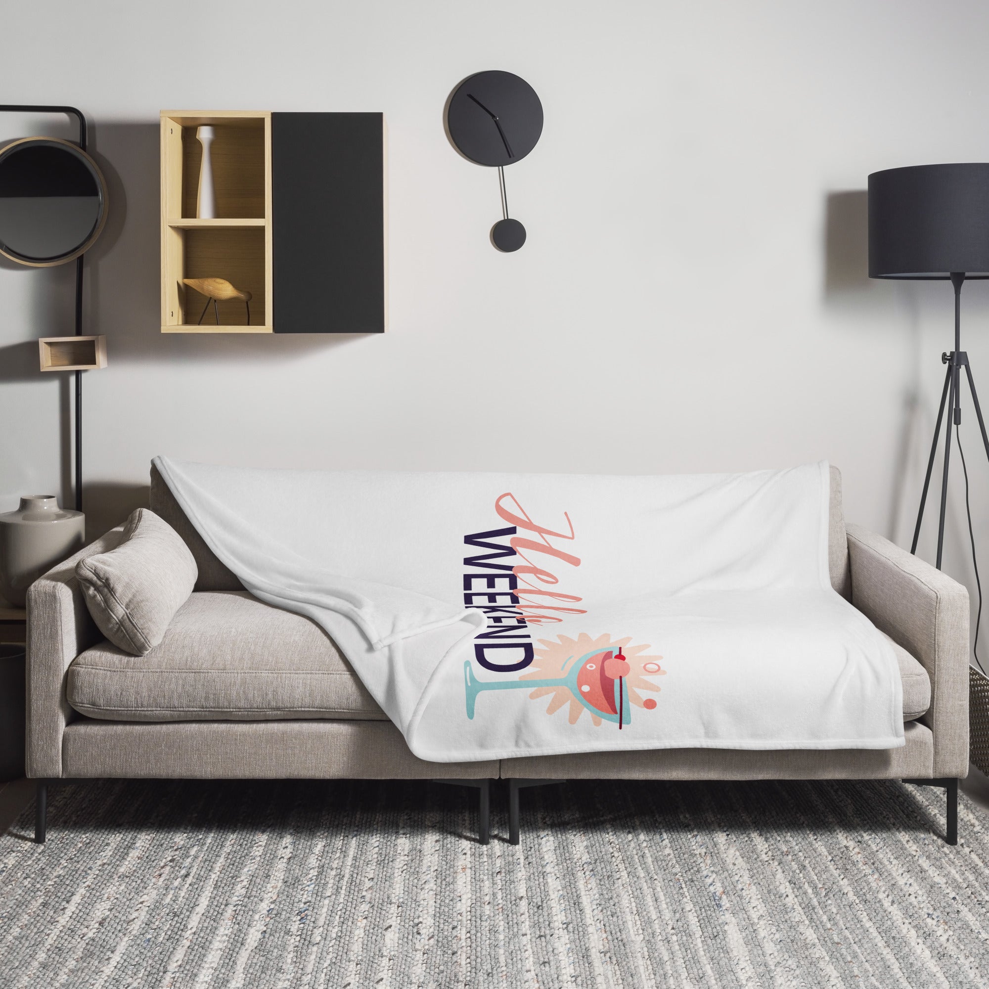 Throw Blanket | "Hello Weekend" print design