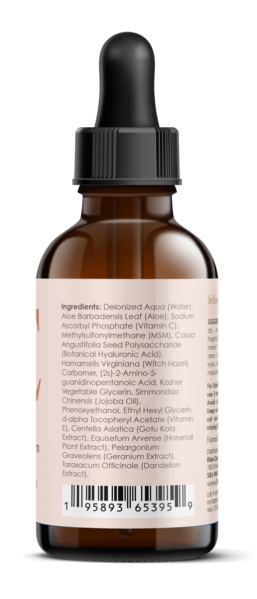 Vitamin C Serum for Face With Hyaluronic Acid, Vitamin E, Aloe Vera, and Jojoba oil 2 fl oz by Bellawell