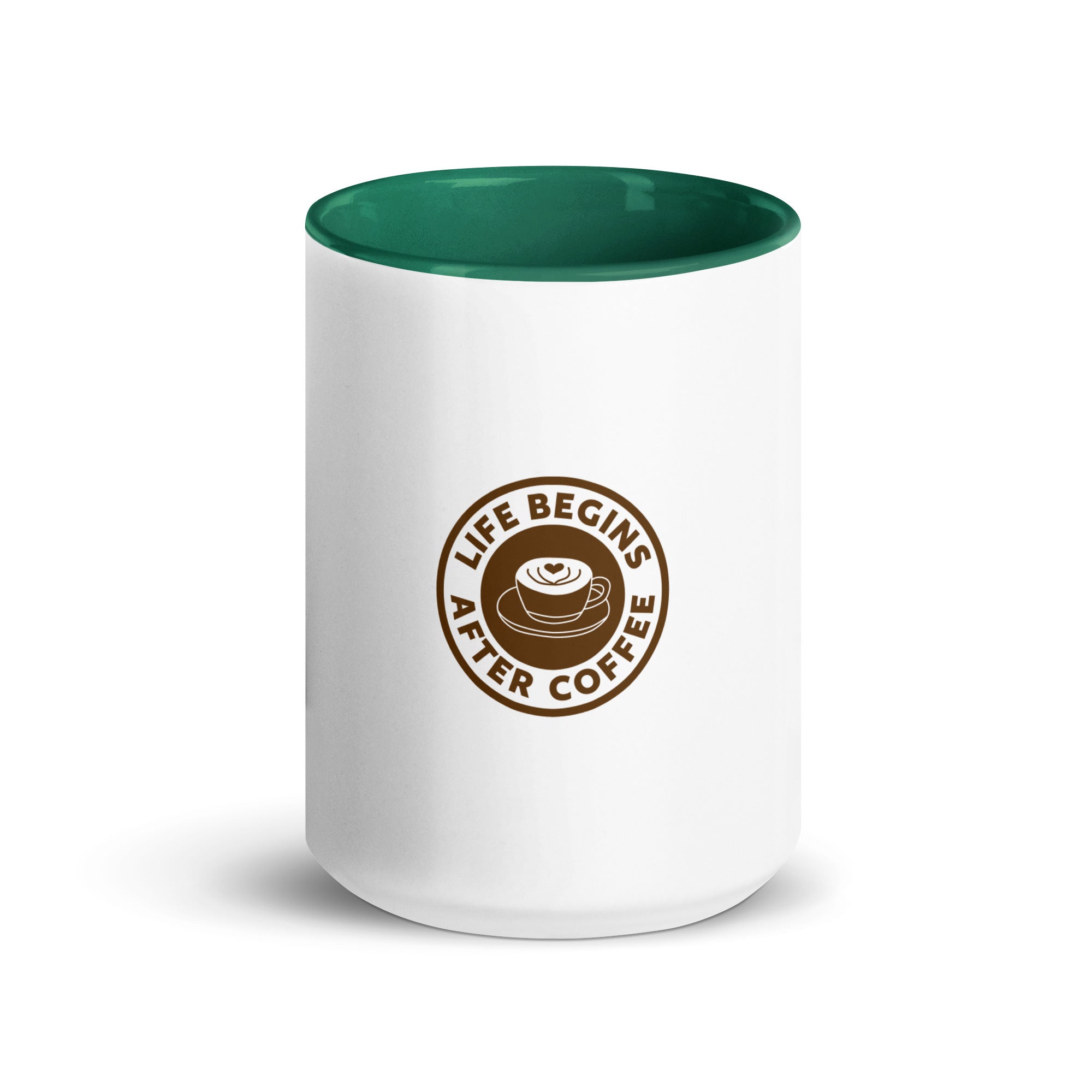 Print-On-Demand Custom Design Mug with Color Inside 15 oz Dark green