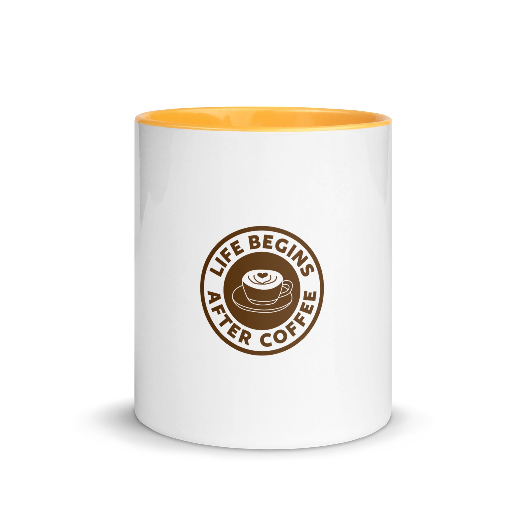 Print-On-Demand Custom Design Mug with Color Inside 11 oz Golden Yellow