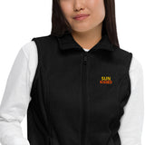Women’s Columbia fleece vest with custom print design