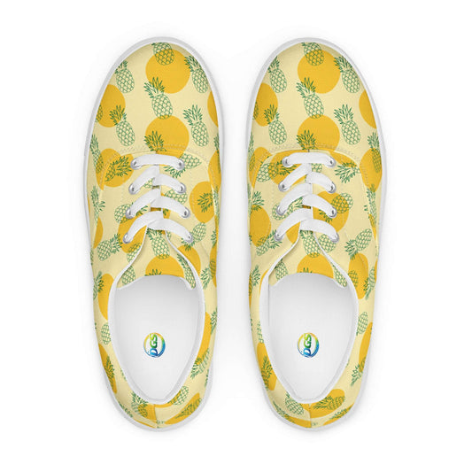 Women’s lace-up canvas shoes White